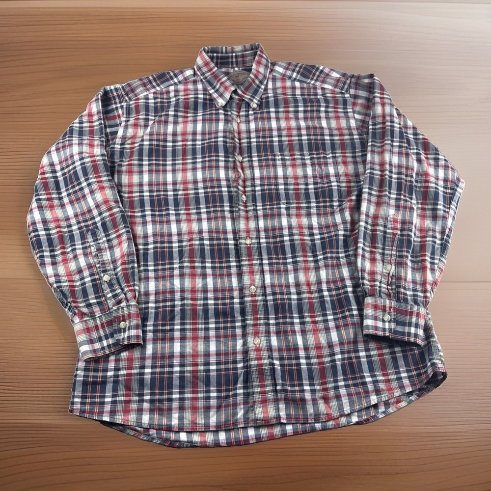 Bills Khakis Shirt Mens XL Plaid Classic Fit Long Sleeve Button Up Workwear Top